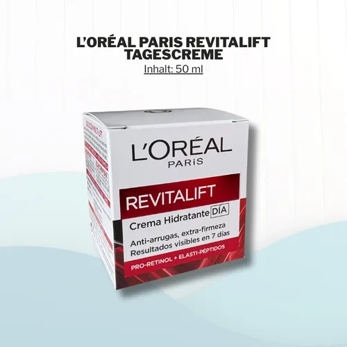 L'Oréal Paris Revitalift Tagescreme 50 ml - Tagespflege für straffere Haut ab 35, mit PRO-Elastin für ein glattes Hautbild und Cera Alba zum Schutz vor Umwelteinflüssen.