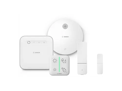 BOSCH Smart Home Alarmsystem S - Amazon Alexa Gerät, sicheres und vernetztes Alarmsystem mit App-Steuerung, integrierbaren Rauchwarnmeldern und Tür-/Fensterkontakten für optimalen Schutz und Energieeinsparung.