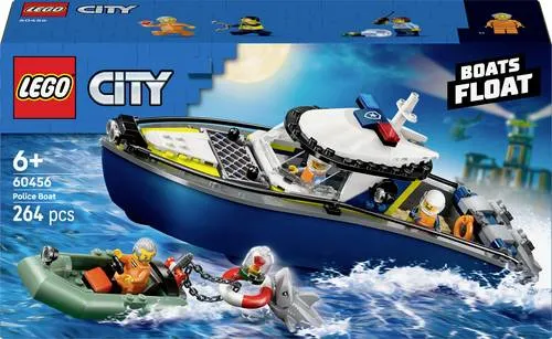 LEGO CITY Verfolgungsjagd im Polizeiboot 60456 - LEGO City Set für Kinder ab 6 Jahren, mit schwimmendem Polizeiboot, Ganovenboot und spannenden Figuren für kreative Abenteuer!