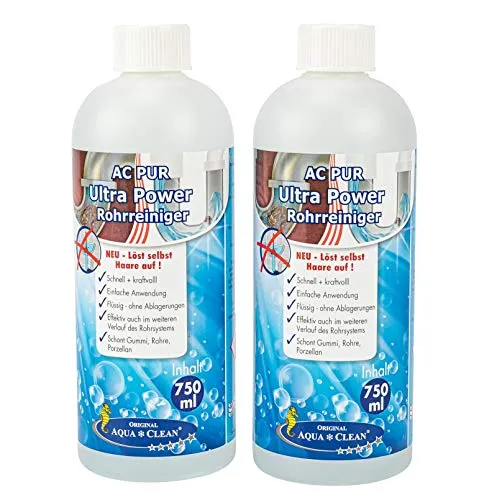 AC PUR Ultra Power Abflussreiniger effektiv & kraftvoll 2x 750ml Konzentrat Neu - Löst selbst Haare auf