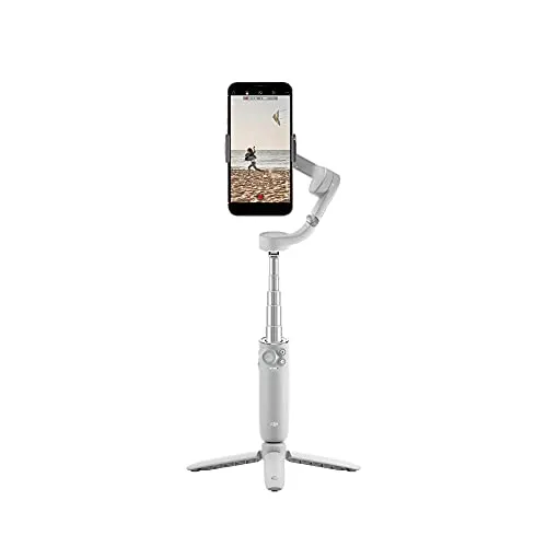 DJI OM 5 Smartphone-Gimbal-Stabilisator - Tragbarer 3-Achsen-Gimbal für Smartphones mit integrierter Verlängerungsstange. Ideal für Vlogging und flüssige Videos, auch für Anfänger mit ShotGuides.