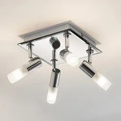 Lindby Deckenlampe Zela – Spritzwassergeschützte 4-flammige Badleuchte in Chrom - Moderne Deckenlampe für Badezimmer, sorgt für gemütliche Atmosphäre und ist spritzwassergeschützt – ideal für feuchte Räume.