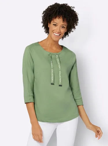 Witt Sweater Sweatshirt, eucalyptus - Bequemer Rundhals mit 3/4-Ärmeln - Sweatshirts, aus 55% Baumwolle, 45% Polyester, ideal für lässige Outfits und angenehm zu tragen.