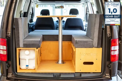 MoonBox Campingbox VW Van Kombi Typ 115 - Camping-Möbel mit Bettfunktion und hochwertigem Edelstahl, ideal für unvergessliche Abenteuer im Van.