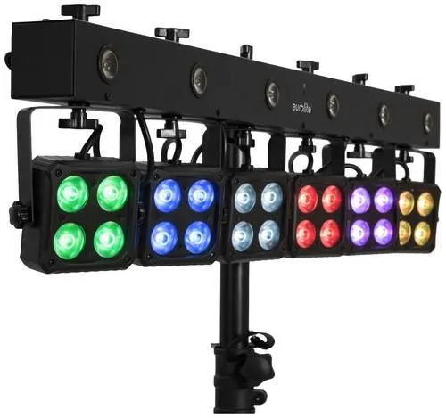 Eurolite LED KLS-180/6 Kompakt-Lichtset - Licht & Bühne: Kompaktes DMX Lichtset mit 6 RGBW-Spots und 6 weißen Strobe-LEDs für beeindruckende Lichtshows.