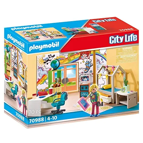 PLAYMOBIL City Life 70988 Jugendzimmer - Modernes Spielzeug für Kinder - Spielfigur Spielsets: PLAYMOBIL Jugendzimmer mit 70 Teilen, inklusive Jugendfigur und umfangreichem Zubehör, fördert kreatives Spielen und Eltern-Kind-Aktivitäten.