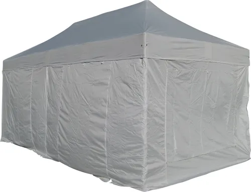 ALEOS. 6x4m ALU Profi Faltzelt Marktzelt Marktstand Tent 40mm Quad mit Metallgelenken und FEUERHEMMENDEN PLANEN
