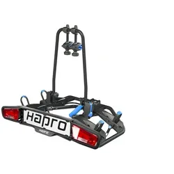 Hapro Atlas 2 Premium Fahrradträger für 2 Fahrräder - Fahrradträger für Anhängerkupplung, abnehmbar und mit Anti-Diebstahlschloss, ideal für Elektrobikes und hohe Traglast von 60 kg.