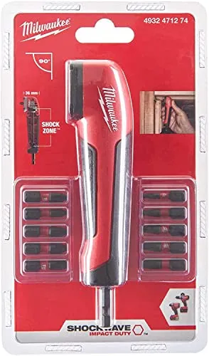 Milwaukee Shockwave Impact Duty Winkelaufsatz 11-teilig, 25 mm - Spezielle Schraubendreheraufsätze mit niedrigem Profil (36 mm) für perfekten Zugang in enge Bereiche, ideal für 18V Schlagschrauber und Bohrschrauber.