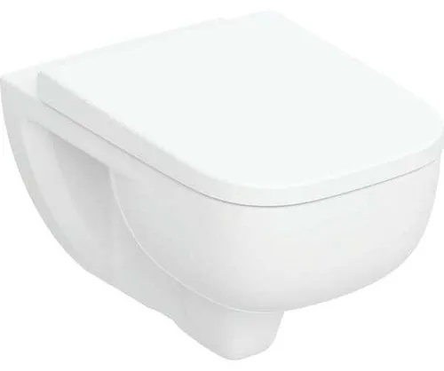 Geberit Renova Plan Set Wand-WC Tiefspüler mit TurboFlush - Modernes Wand-WC-Set in Weiß, kompakte Maße für optimale Raumnutzung. Mit innovativer TurboFlush-Technologie für eine effiziente Spülleistung.