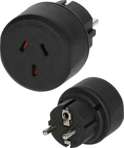 Reiseadapter USA, Japan - Steckdosenadapter schwarz - Ideal für Reisen in die USA und Japan, ermöglicht den Anschluss von Geräten mit Schutzkontakt.