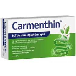 Carmenthin Kapseln für Verdauungswohlbefinden - Hochdosierte Kapseln mit Pfefferminz- und Kümmelöl zur Unterstützung des Verdauungssystems. Ideal für alle, die unter wiederkehrenden Beschwerden leiden.