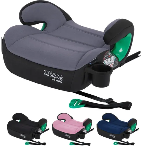 FableKids Autokindersitz Autositz Kinderautositz Kindersitz Isofix Sitzerhöhung ECE R129/03, bis: bis zu 5 Jahre, EU-i-Size Norm: Erfüllt die UN ECE R129/03 Sicherheitsstandards, grau