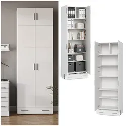 Vicco Aktenschrank Ingo Weiß mit Aufsatz und Schublade - Büroschrank mit kratzresistenter Oberfläche, ideal für viel Stauraum und pflegeleichte Reinigung im Büro.