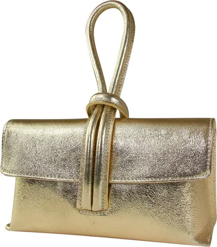 Toscanto Umhängetasche - Goldene Leder Abendtasche für Damen - Umhängetasche aus echtem Leder in edlem Gold, handgefertigt in Italien. Ideal für besondere Anlässe und stilvolle Auftritte.