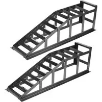STAHLWERK Auffahrrampe GT-14 ST 2er Set - 2 Tonnen Tragkraft - Auffahrrampen aus robustem Stahl, ideal für Fahrzeuge bis 2000 kg, mit einer Länge von 90 cm für sicheren Zugang.