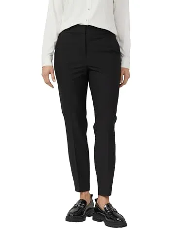 s.Oliver BLACK LABEL Stoffhose mit schmalem Bein - Elegante Stoffhose in Schwarz, aus pflegeleichtem Viskose-Stretch gefertigt. Ideal für den Alltag und vielseitig kombinierbar. Größe 38, schmale Passform für einen modernen Look.