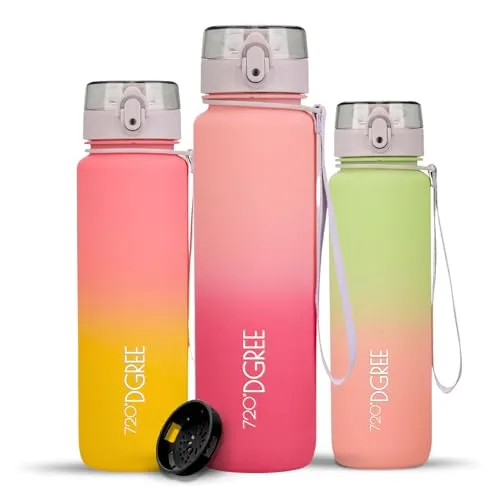720°DGREE Trinkflasche “uberBottle“ - BPA-frei & Auslaufsicher, 1L Multicolour - Trinkflasche für Uni, Sport und Outdoor, leicht und bruchsicher aus Tritan. Mit integriertem Fruchtsieb und hygienischem Sportdeckel für ein müheloses Trinkerlebnis.