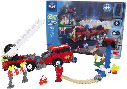 Plus-Plus 9607009 Geniales Konstruktionsspielzeug, Feuerwehrauto, PlusPlus Go! B