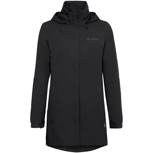 VAUDE Escape Regenmantel Damen - Schwarz, Größe 34 - Funktionsjacke aus 2-Lagen-Material, wasser- und winddicht mit verstellbarer Kapuze und 2-Wege-Reißverschluss für optimalen Schutz bei jedem Wetter.