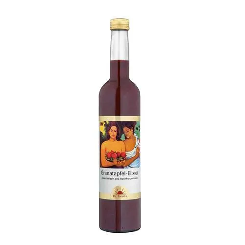Dr. Jacob's Granatapfel-Elixier Original hochkonzentriert - 500 ml, enthält Saft von über 50 Granatäpfeln, hochwirksame Polyphenole für Gesundheit und Genuss