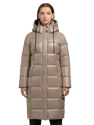 khujo Shane2-YM Damen Steppmantel - Funktionsjacke aus shiny glänzendem Material, wasserabweisend und winddicht, ideal für kalte Wintertage und modebewusste Outfits.