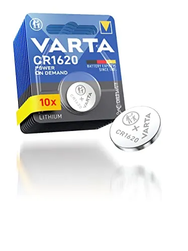 VARTA Batterien Knopfzellen CR1620, 10 Stück, Power on Demand, Lithium, 3V, kindersichere Verpackung, für Smart Home Geräte, Autoschlüssel und weitere Anwendungen [Exklusiv bei Amazon]