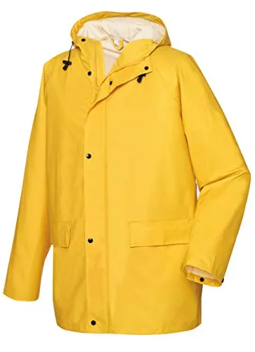 teXXor Arbeitsjacke List, 4150, Wasserdichte Regenjacke in Gelb, Größe S - Regenjacke für Herren, wasserdicht bis 3000mm mit justierbarer Kapuze, ideal für jedes Wetter und aktive Outdoor-Aktivitäten.
