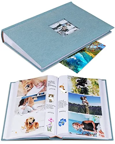 Leinen Fotoalbum Einsteckalbum 10x15 für 402 Fotos - Alben mit 67 Blatt für Baby-, Hochzeits- & Familienfotos, aus strapazierfähigem Leinen, perfekt zum Einstecken und Aufbewahren Ihrer wertvollen Erinnerungen.