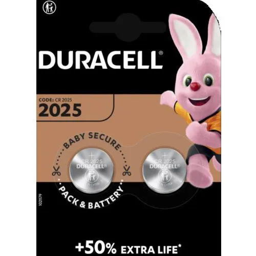 Duracell CR2025 Knopfzellen (4 Stück) - 3V Lithium-Batterien mit bis zu 70% zusätzlicher Lebensdauer und kindersicherer Technologie für höchste Sicherheit