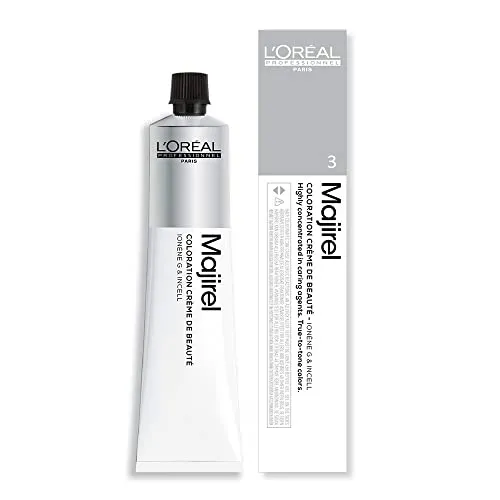 L'Oréal Professionnel Majirel Haarfarbe 3 Dunkelbraun 50 ml - Professionelles Haarfärbemittel für intensive, langanhaltende Farbe. Ideal zur Abdeckung grauer Haare. Perfekt für den Salon- oder Heimgebrauch.