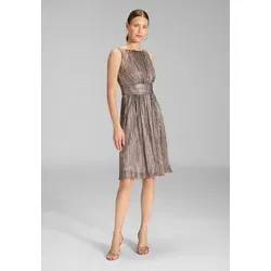 SWING Cocktailkleid Falten in Goldfarben Größe 44 - Elegantes 1-tlg. Cocktailkleid mit Falten, ideal für besondere Anlässe. Bequem und stilvoll in Größe 44.