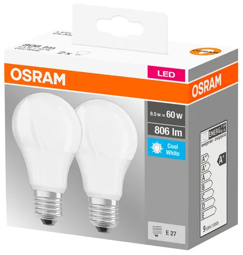 2er Pack Osram LED Lampe BASE Classic A 8.5W neutralweiss E27 4058075152670 wie