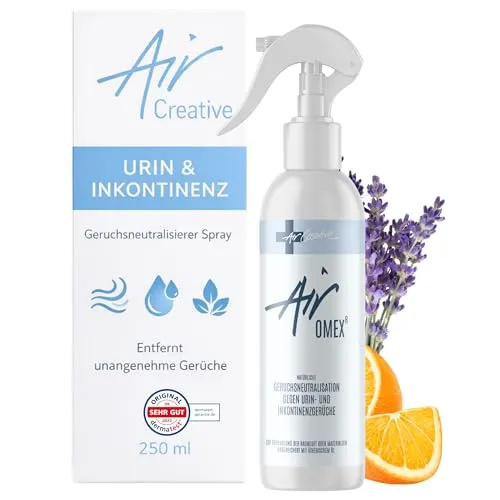Air Creative Spray gegen Uringeruch – Effektive Geruchsneutralisation für Pflege und Haushalt - Neutralisiert zuverlässig Urin- und Inkontinenzgerüche mit einer natürlichen Formel. Ideal für Textilien, Badezimmer und Tierbereiche. Hinterlässt eine dezente Frische ohne Rückstände.