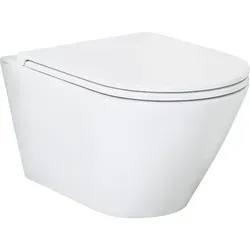 Combi-Pack Jacui Wand-Tiefspül-WC spülrandlos mit Softclose-Sitz - Modernes, spülrandloses Wand-Tiefspül-WC mit Softclose-Sitz für leisen Komfort und einfache Reinigung. Ideal für Ihr Badezimmer.