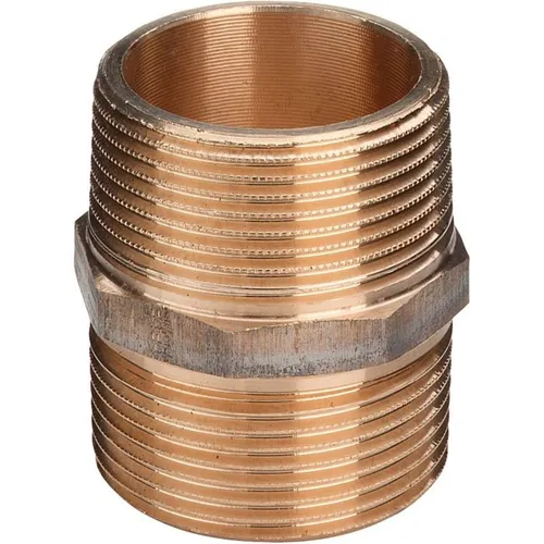 Viega Doppelnippel 269135 R 1 1/4, Rotguss, Mehrkant