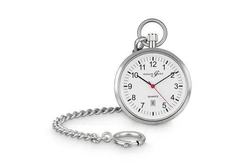Hermann Jäckle Taschenuhr "Frankfurt II" – Elegante Quarz-Taschenuhr mit Kette - Taschenuhr mit 43 mm Edelstahlgehäuse, Mineralglas und klassischem Design. Ideal für stilvolle Anlässe und als zeitloses Geschenk.