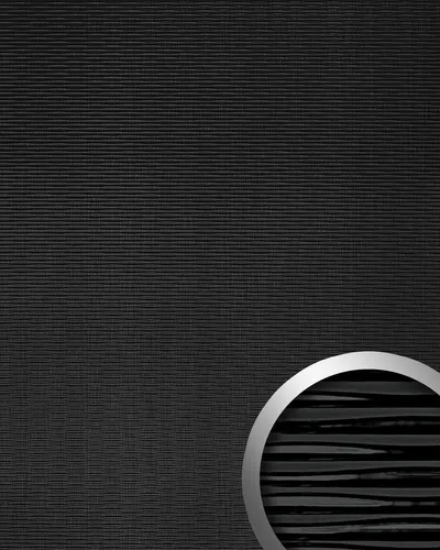 WALLFACE 23665 MOTION TWO MAGIC Black - Hochglanz Wandverkleidung - Elegante Wandpaneele in hochglänzendem Schwarz, selbstklebend und flexibel. Ideal für jeden Wohnbereich und einfach zu installieren.