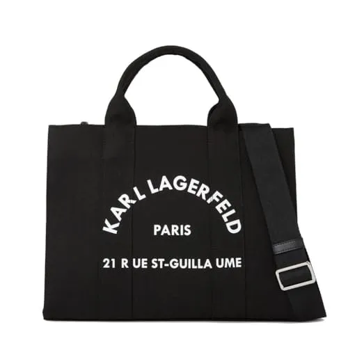 Karl Lagerfeld K/Rue St Guillaume Medium Handtasche schwarz - Handtaschen aus recycelter Baumwolle, umweltfreundlich und stilvoll für den urbanen Look.
