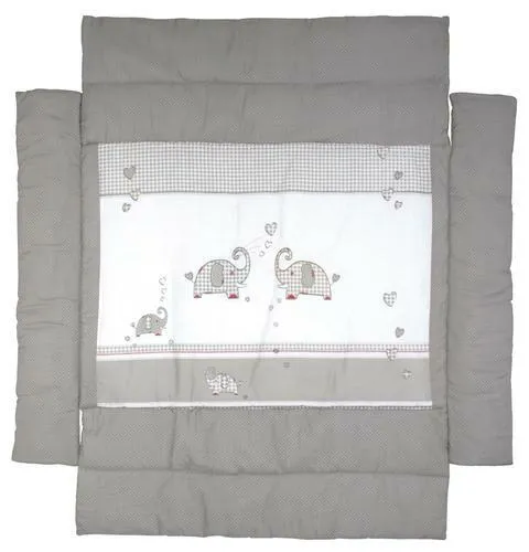 Roba Laufgittereinlage Grau mit Tiermotiven - Hochwertige Laufgittereinlage für 4-eckige Laufgitter bis 100x100 cm, schadstoffgeprüft und waschbar bei 30°. Das süße Elefantendesign schafft eine harmonische Atmosphäre für Ihr Baby.