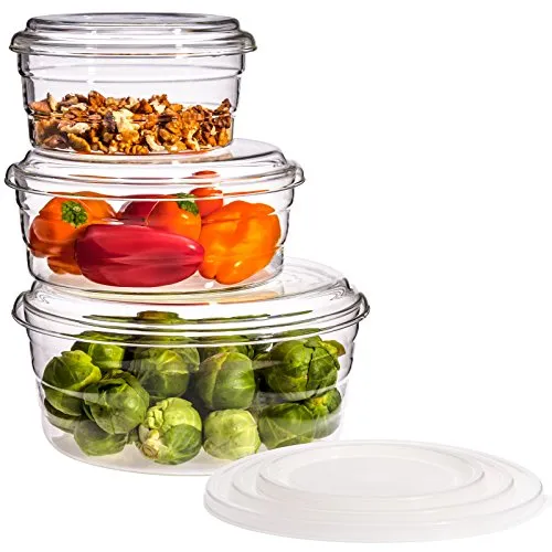Trendglas Jena Mikrowellen 3-er Set Centric GP - Frischhaltedosen aus klarem Borosilikatglas, geruchs- und geschmacksneutral, ideal für die Mikrowelle und in drei praktischen Größen (0,5/0,8/1,6 Liter)