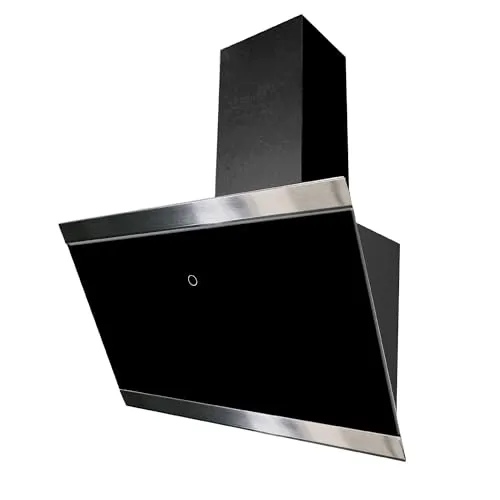 Respekta Dunstabzugshaube 60 cm - Kopffreie Schräghaube in Schwarz, platzsparend mit Touch Control und energieeffizienter A++ Bewertung