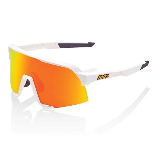 100% S3 Soft Tact Sportbrille (Weiss, Hiper Red) - Sportbrille mit hochwertigem Design, UV-Schutz und optimaler Sicht für Sportler und Outdoor-Enthusiasten.