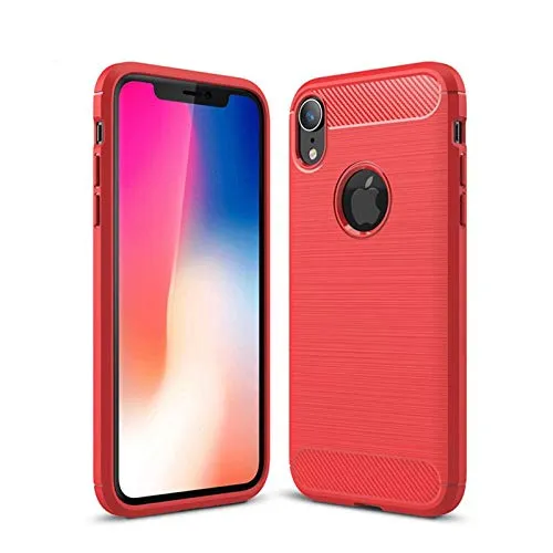 Case für Apple iPhone XR Hülle 6.1 Zoll Dünn Cover Schutzhülle Outdoor Handyhülle aus TPU Stoßfest Extra Schutz Robust Rot