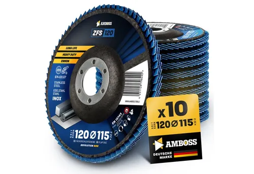 Amboss Werkzeuge Schleifscheibe 10x Amboss ZFS Fächerschleifscheibe Korn:120