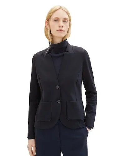 TOM TAILOR Damen Basic Ottoman Blazer - Sky Captain Blue, S - Stylischer Blazer für Damen mit aufgesetzten Taschen und Slim Fit. Ideal für Freizeit und besondere Anlässe, sorgt für einen eleganten Look und angenehmen Tragekomfort dank Baumwolle und Elasthan.