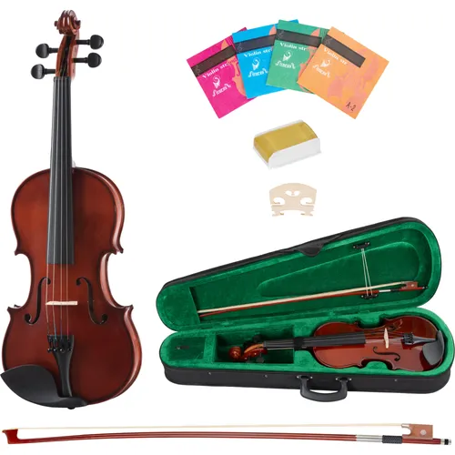 Classic Cantabile VP-100 Violinset 4/4 - Streichinstrumente, hochwertiges 4/4 Violinset mit massiver Fichtenholzdecke und inklusive Etui, Holzbogen und Kolofonium für optimalen Spielkomfort.
