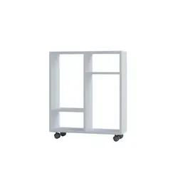 VCM Holz Nischenschrank Regal mit Rollen - Standregal und Raumteiler in einem, mit vier Fächern und praktischen Rollen für flexible Nutzung. Maße: H. 65 x B. 60 x T. 20 cm.