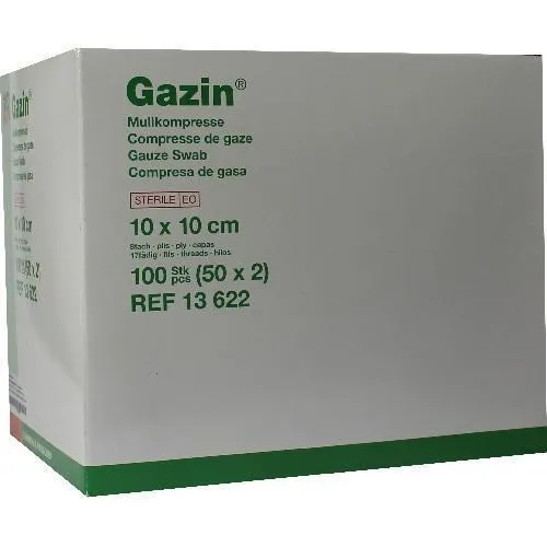 GAZIN Mullkomp.10x10 cm steril 8fach 50X2 St