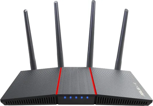 ASUS RT-AX55 AX1800 WiFi 6 Router - Router mit Dual-Band-Technologie für schnelles und stabiles Internet. Ideal für PC-Nutzer, bietet eine maximale LAN-Datenübertragungsrate von 1000 Mbps und 4 Ethernet-Anschlüsse.